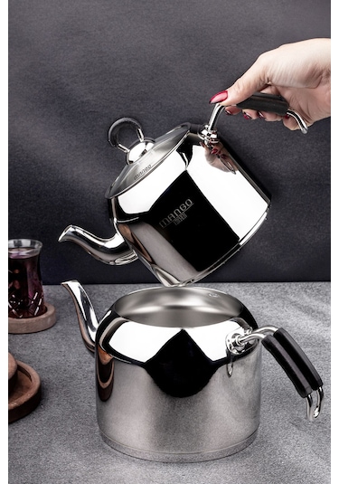 Weyne Mango Kitchen - Maxi Büyük Boy 18/10 Paslanmaz Çelik 1.6-2.5 Lt. Çaydanlık Takımı Inox