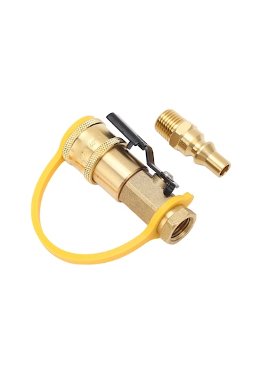 Moveevo Brass Propane Quick Connect Adapter Seti - 1/4" Hızlı Bağlantı Ve Kapatma Valfi İle 3/8" Dahili Dişli Regülatör Dönüştürücü - Kamp, Bbq Ve Dış Mekan Kullanıma Uygun Diğer