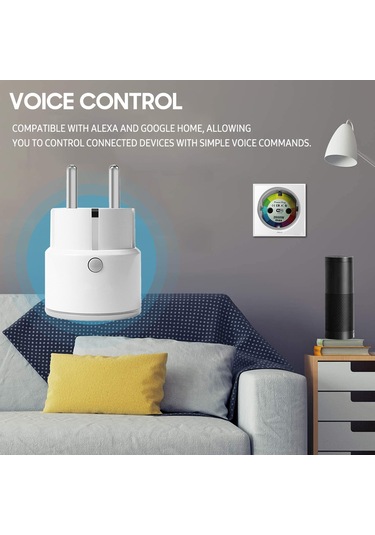 Samdoo Akıllı Wi-fi Priz: Ses Ve Uzaktan Kontrol, Zamanlayıcı, 2000w, Beyaz Eu Fiş