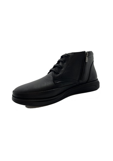 Koçel 901 Siyah Hakiki Deri Fermuarlı Erkek Bot Siyah