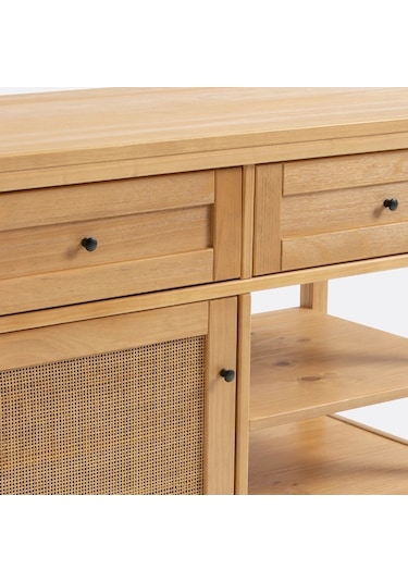 Altea Rattan Detaylı Çok Amaçlı Masif Büfe Ahşap