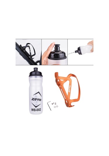 Suntek Dağ Bisikleti Su Şişesi Kafesi İçecek Sağlam Turuncu Turuncu