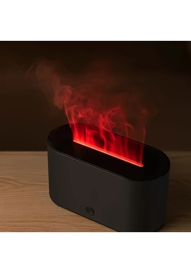 Techbloom Ultra Sessiz Alevli Aromaterapi Difüzör Dark Wood Grain Usb Güçlü Ayarlanabilir Parlaklık Ev Yatak Odası Ofis Ahşap