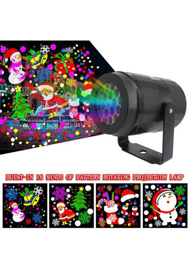 16 Desenli 4w Led Kar Tanesi Noel Dekorasyonu Projektör Işığı, Spec: Uk Plug Diğer