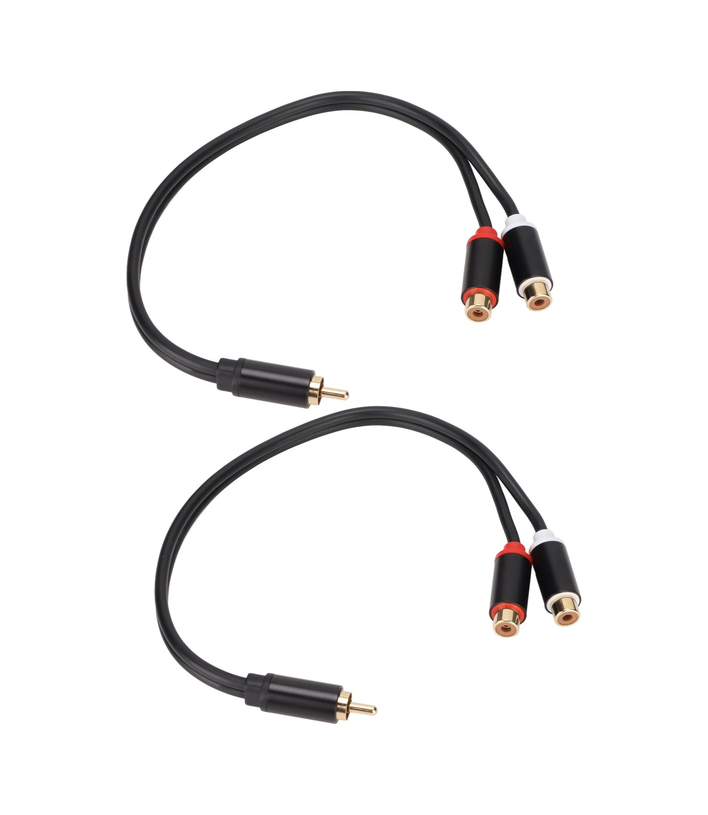 Shineyee 2 Adet Rca Splitter Kablosu - 1 Erkek 2 Dişi Y Tipi, Stereo/mono Dönüştürücü, Altın Kaplı, 0.3m, Hoparlör/av Subwoofer İçin 3686mff