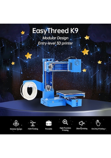 Easythreed K9 Çocuklar İçin Mini Masaüstü 3D Yazıcı Mavi