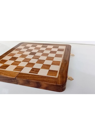 Mıknatıslı Ahşap Manyetik Satranç Takımı El Yapımı Şık Tasarım, Kaymaz Taşlar, Seyahat Ve Ev Kullanımına Uygun