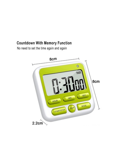 Geeroyoo Pratik Mutfak Kronometresi - Büyük Ekranlı, Ayarlanabilir Alarmlı Manyetik Dijital Zamanlayıcı