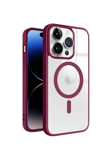 İphone 14 Pro Magsafe Özellikli Renkli Clear Case Kapak