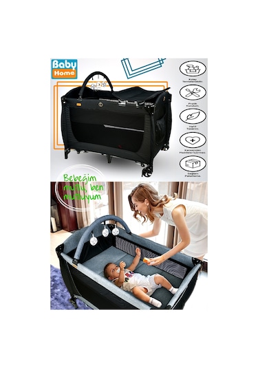 Baby Home 9 In 1 Full Takım 990 Travel Sistem Bebek Arabası 560 Oyun Parkı Yatak Beşik 330 Ev Tipi Ana Kucağı