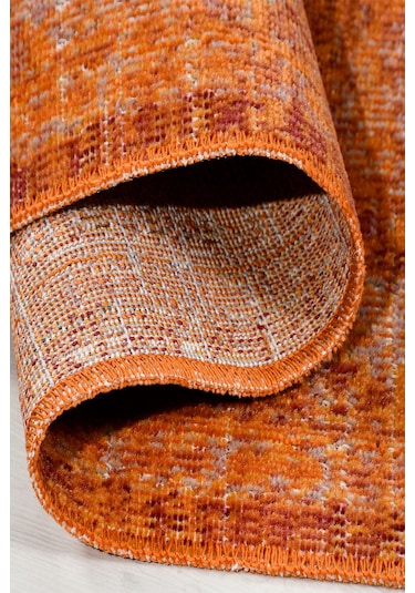 Arkaik Halı Koleksiyonu Zamansız Dokulu Desen, Tozumaz, Kolay Temizlik, İnce Form Turuncu