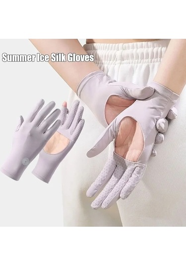 Pazly 2'li Paket Yaz Buz İpek Eldiven Kadın Uv Koruma Güneşten Koruyucu 1 Adet 1 Adet