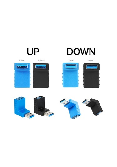 Ebitda Usb3.0 Am-af L Şekil Adaptör Sağ Açı A Dişi'den A Erkek 90 Açılı Usb 3.0 Fiş Üstü