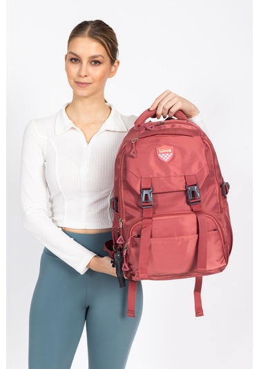 Güçlü Duruş, Maksimum Konfor: Tok Yapılı Günlük Sırt Çantası - Kırmızı Kırmızı