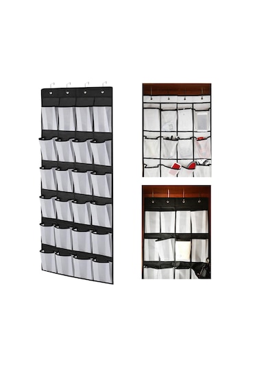 Suntek Kapı Üstü Asılı Ayakkabı Siyah-beyaz-b-55x150cm Siyah Beyaz B Diğer