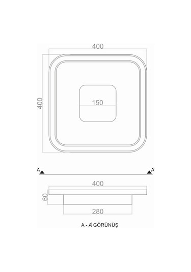 Tra54100K Eco 40X40 Cm Led Avize Plafonyer Basıs (545959277)
