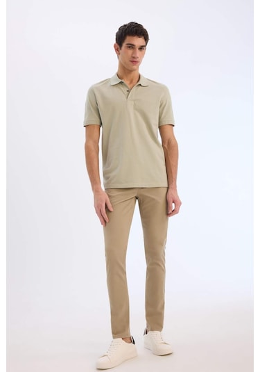 DeFacto Yazlık Gabardin Chino Kanvas Pantolon Slim Fit Dar Kesim Dar Paça Cepli B2089AX25SPBG129