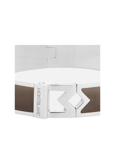 Montblanc Bangle Çelik Montblanc M Logo Mastik Deri 133126 Kahverengi