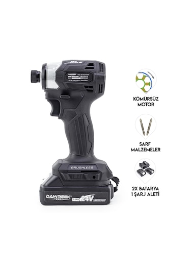 Dawreek Akülü Torklu Vidalama/Somun Sıkma Makinesi - Siyah