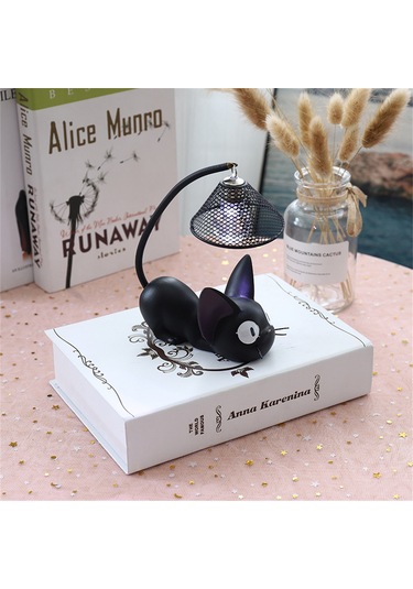 Jiji Kedi Reçine Lambası Benzersiz Şekilli Sağlam Işık Direği Gece Lambası Ev Dekorasyonu Hediyeleri İçin Ağ Delikli Çok Renkli
