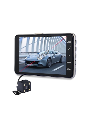 Ranyeek 4" Ekranlı Araç Dvr, 1080p Full Hd Ön-arka Kameralar, Gece Görüşü, Park Asistanı Ve Ldws Fonksiyonu