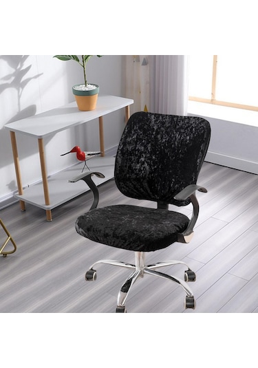 Suntek Bilgisayar Sandalye Örtüsü Streç Ofis Koltuğu Slipcover Siyah Koltuk Örtüsü