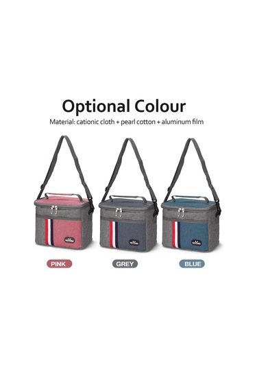 Neevoyu 8l Kapasiteli Isı Saklama Çanta - Aluminyum Folyo Içli, Su Geçirmez, Elden Taşınabilir, Piknik Ve Ofis İçin Turuncu-pembe Büyük Boy Pembe