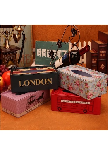 Açık Gri-avrupa Demir Tutucu Doku Kutusu Ev Masa Dekorasyonu Kare Peçete Levha Kağit Kutu Depolama Otomatik Kağıt Havlu