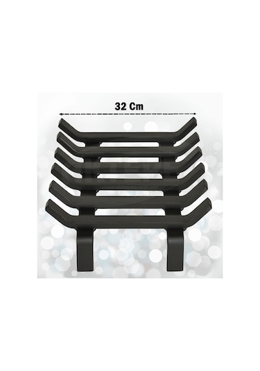36 Cm X 32 Cm 6 Çubuklu Ekstra Şömine Izgarası Dar Gözlü Izgara
