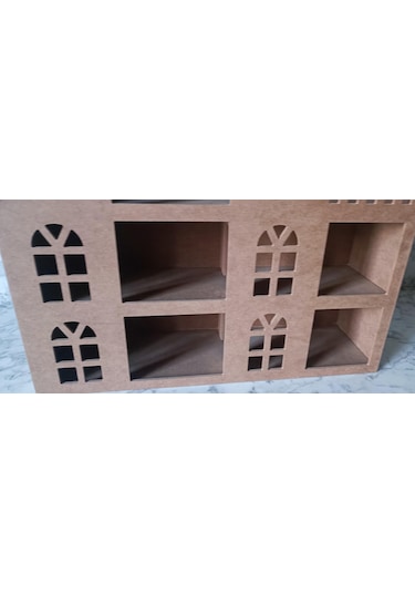 Hobi Adn Oyuncak Ev 3 Katlı Windows Penceri Model Ahşap Mdf Ham El Yapım
