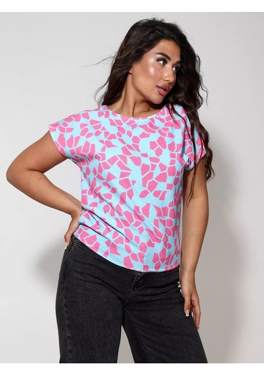 Janelshop Baskı Bluz 238361383 Pembe