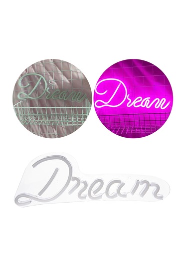 Homyl Led Neon Işık Usb Powered "rüya" Bar Oturma Odası Pembe Pembe