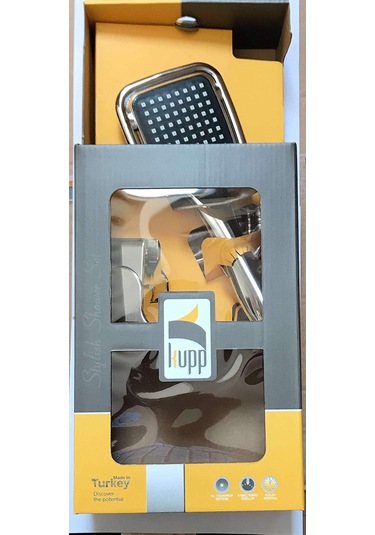 Qianfan Duş Seti Kare Siyah Tepe Duş Takımı Mono Masaj Etkili Su Krom