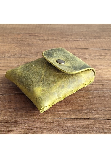 Sumerian Leather Craft Deri Sigara Kılıfı Limon Yeşili 2