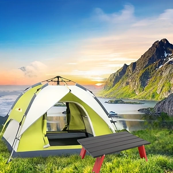 Oldfriend Siyah 1 Adet Ultra Hafif Portatif Alüminyum Kamp Masası - Kamp, Piknik & Outdoor Siyah