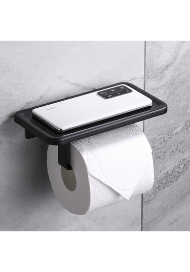 Skycity Banyo Aluminum Tutucu: Modern Minimalist Tasarım, Delme Yok Kurulum, Telefon Ve Kağıt Rolle Uyumlu, Dayanıklı Ve Korozyona Dayanıklı Siyah G Modeli Diğer