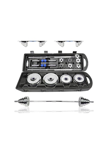 Ckspor 50 Kg Çantalı Krom Dambıl Bar Ve Plaka Seti Cks132