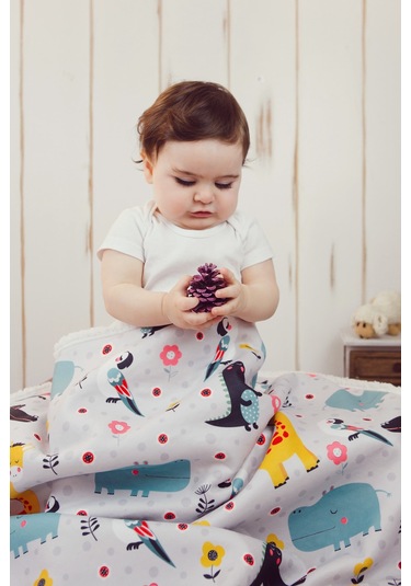 Fluffy Bebek Battaniyesi 80x100 Cm Animal Kundak Puset Çift Taraflı Koyun Tüyü Battaniye