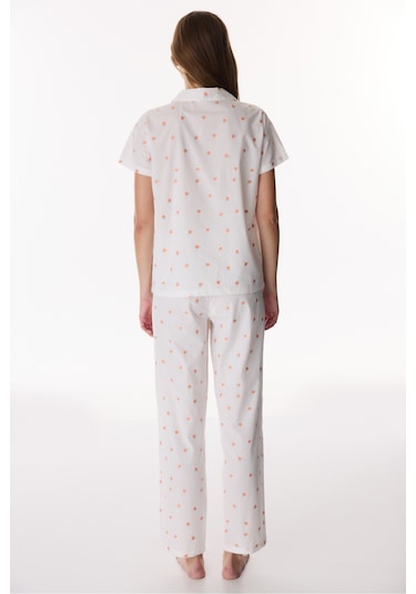 Penti Kırık Beyaz Peach Gömlek Pantolon Pijama Takımı