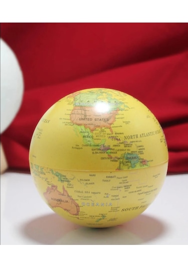 Bykurt Işıklı Dönen Dünya Küresi Sarı - Masa Lambası Sari