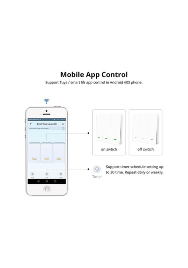 Dancemonkey 3 Butonlu Akıllı Anahtar Akıllı Duvar Anahtarı Beyaz, Yüksek Kaliteli Model