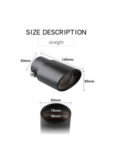 Besthome1 63mm Mat Siyah Paslanmaz Çelik Egzoz Uç Borusu - 3.8-5.3cm Montaj Uyumlu