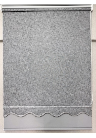 Bbb Keten Kumaşlı Çift Mekanizmalı Tül Stor Perde Tsk1004 Antrasit