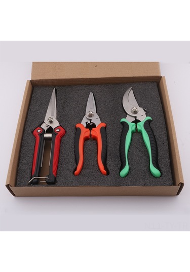 Teltree Paslanmaz Çelik Bahçe Budama Makası 3'lü Set - Hafif Ve Dayanıklı