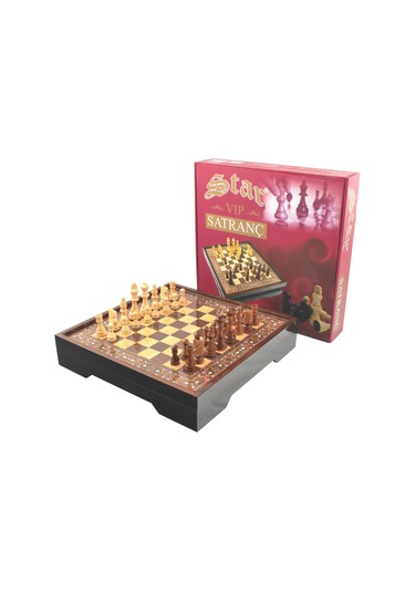 Star Vıp Satranç Seti Ceviz Büyük Boy Star Masa Oyunları