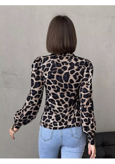 Mıss Caldos Leopar Desenli Uzun Kollu Bluz. 239343190 LEOPAR