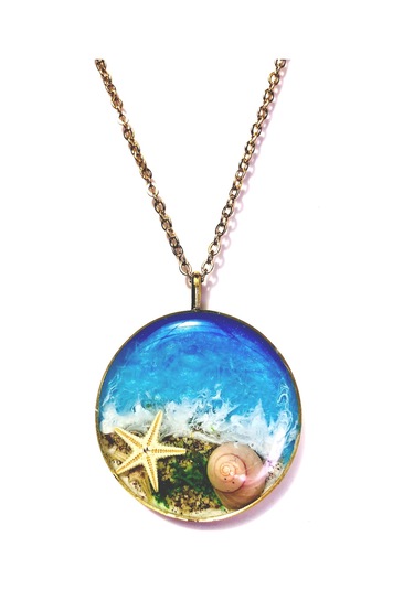 Altın Kaplama Çelik Kolye Küpe Bileklik Yüzük ve Saç tokası Mavi