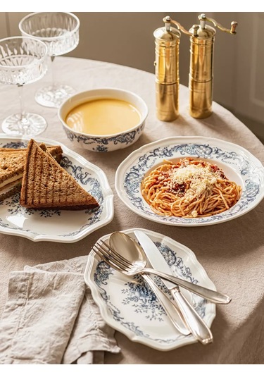 Roomi Desenli, Vintage Seramik Derin Tabak 660 Ml 202452399 Beyaz