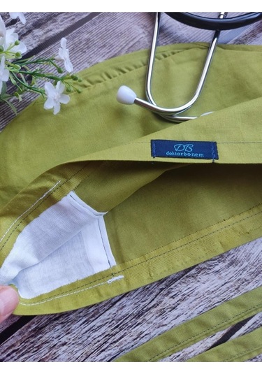 Tesettür Yağ Yeşili Tek Renk Cerrahi Bone Doktor Hemşire Sağlıkçı Bonesi Geniş Kesim