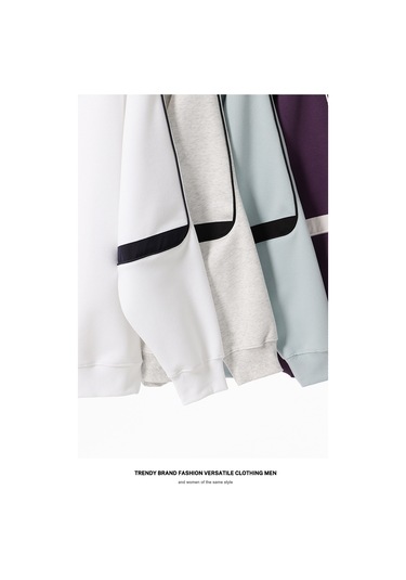 Edwardest 2025 Kadın Sonbahar İki Renkli Kalın Örgü Yuvarlak Yaka Sweatshirt Beyaz